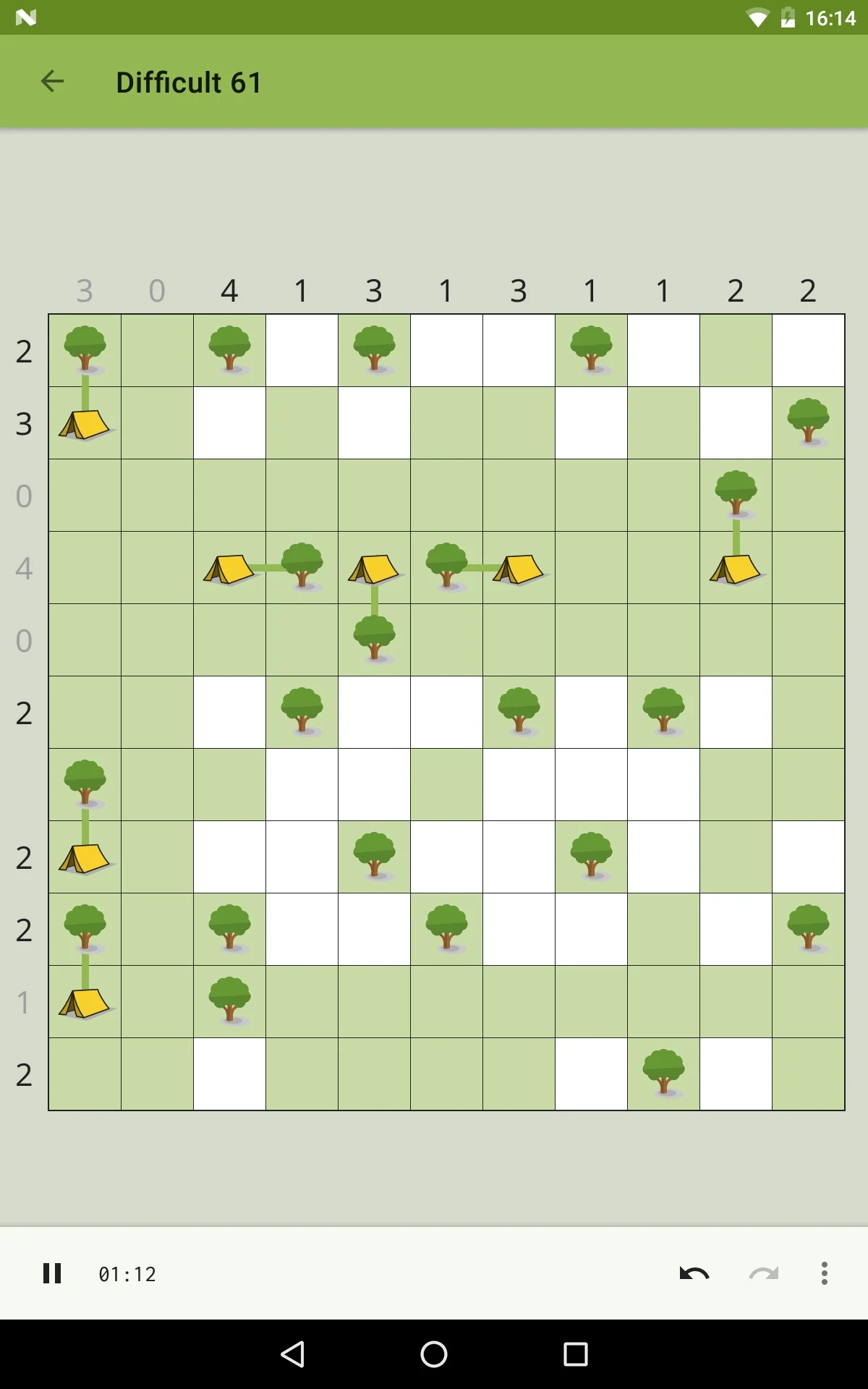 Trees and Tents: Logic Puzzles screenshot