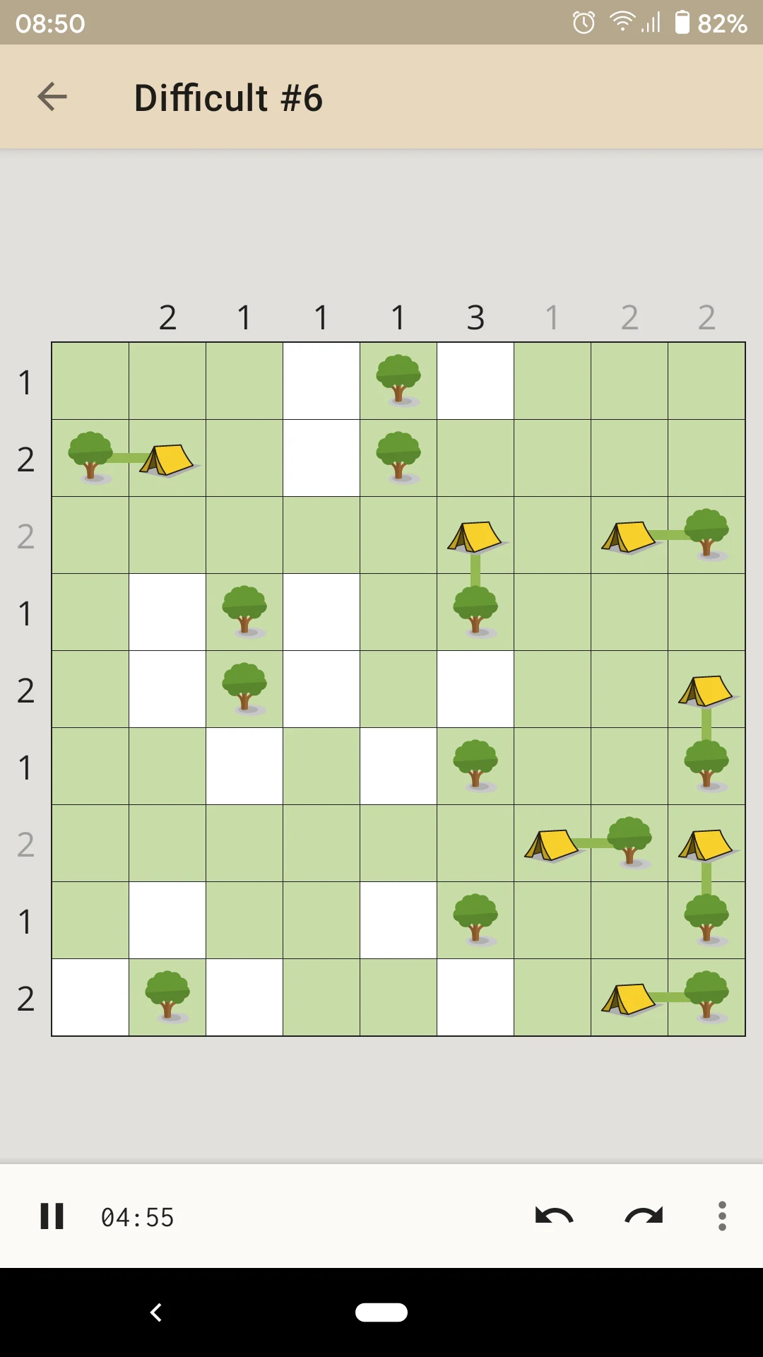 Trees and Tents: Logic Puzzles screenshot
