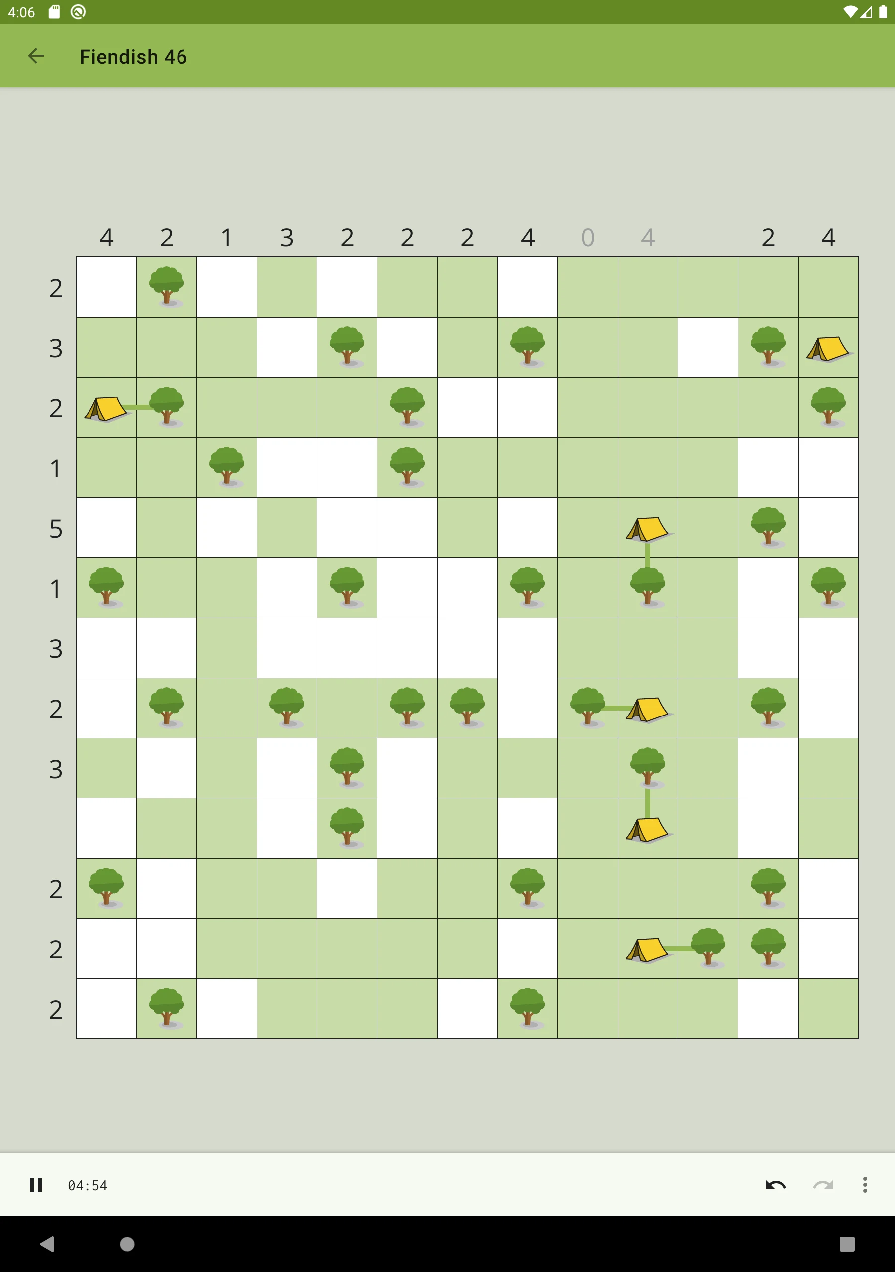 Trees and Tents: Logic Puzzles screenshot